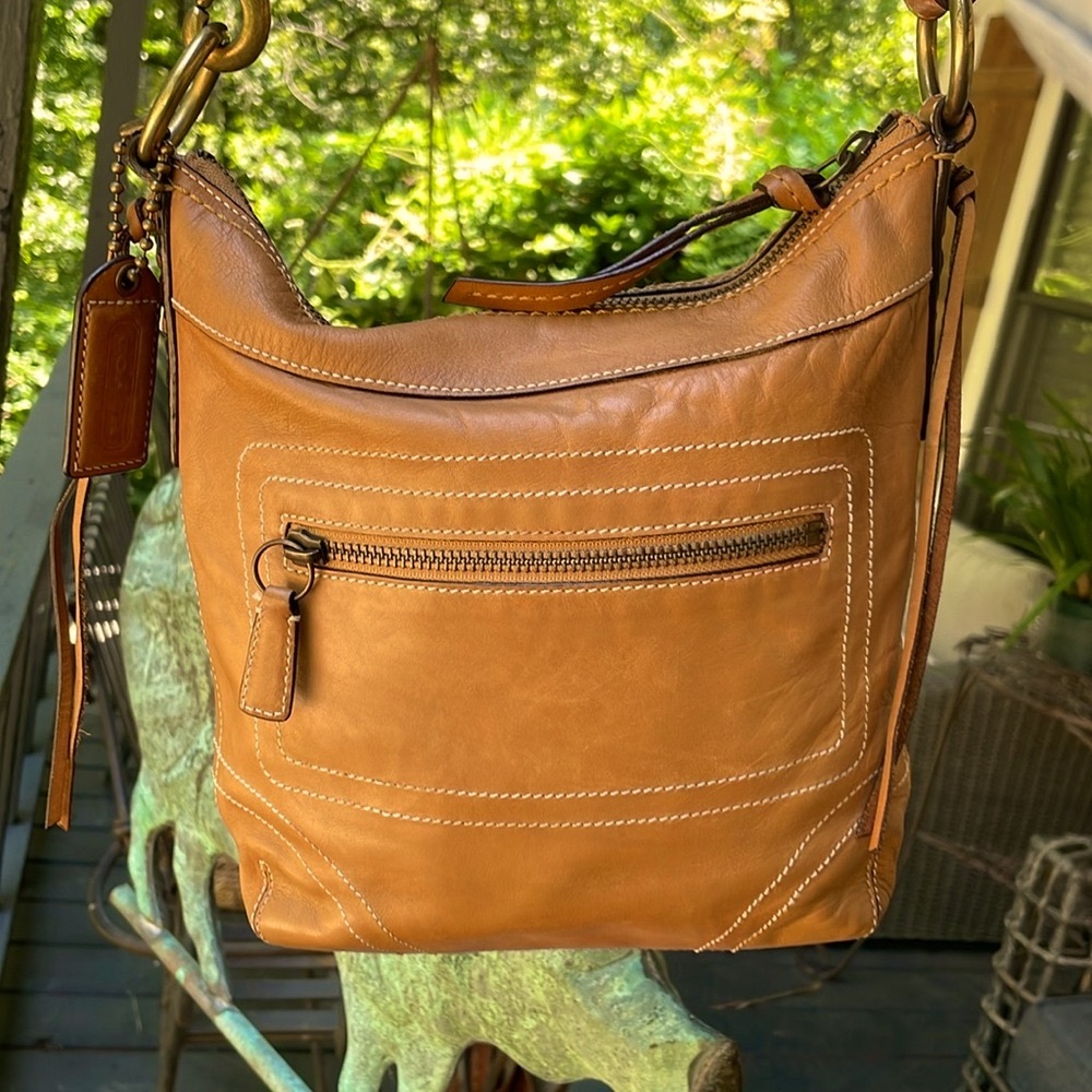 COACH Caramel Leather Crossbody Bag